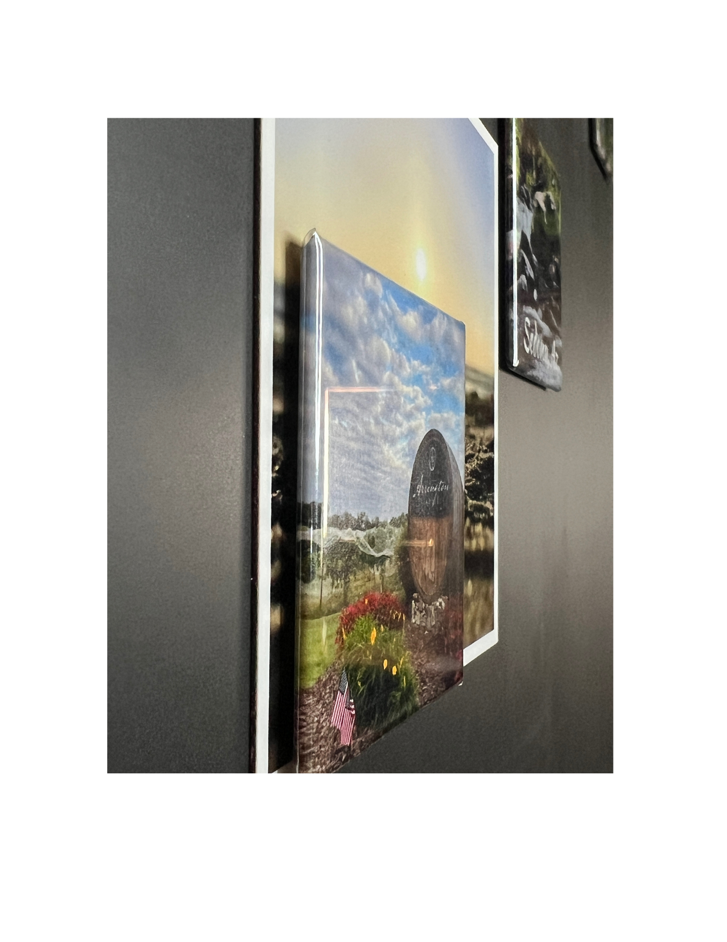 Vinyl thickness compared with 2x2 magnet on top