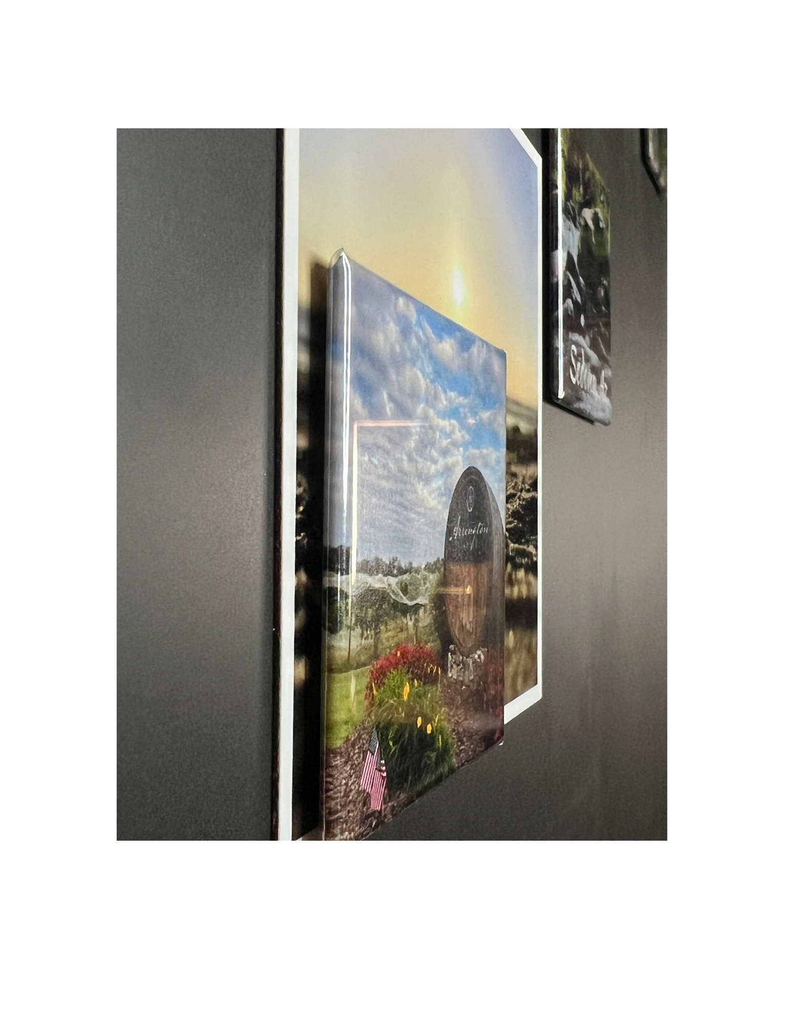 Vinyl thickness compared with 2x2 magnet on top