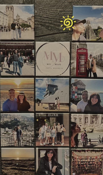 🌟Best Value🌟Custom Photo Magnets – Set of 18 (2" x 2" Individual Prints)